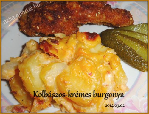 Kolbászos krémes burgonya