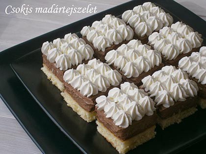 Csokis madártejszelet