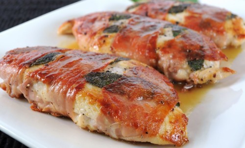 Csirkemell baconbe