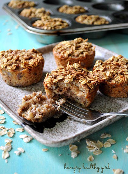 Baked Banana Oatmeal Muffins