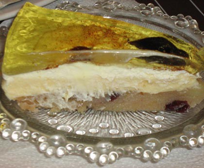 gríztorta almával és aszalt gyümölccsel
