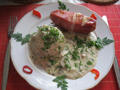 Juhtúrós krinolin gombaszósszal !