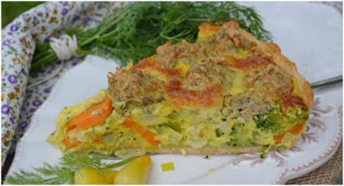 Zöldséges pite kapros csirkegombóccal