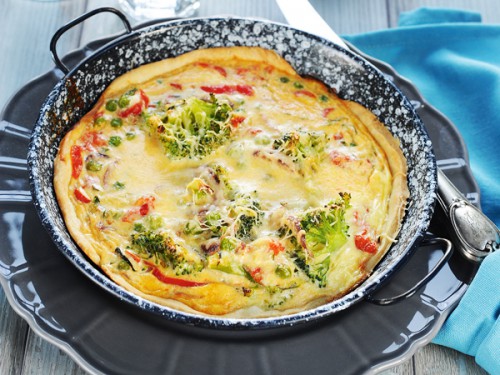 Zöldséges-sajtos quiche