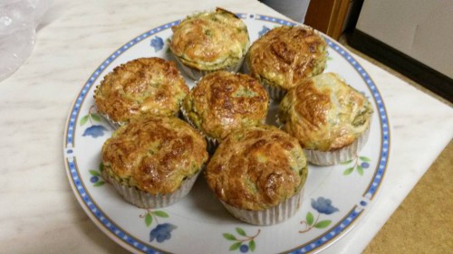 Spenótos túrómuffin