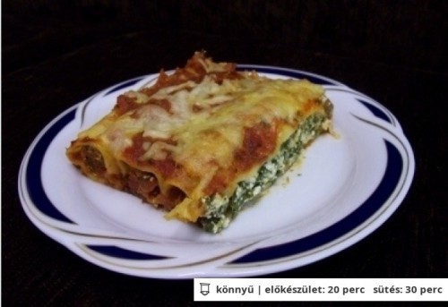 Spenótos-ricottás cannelloni