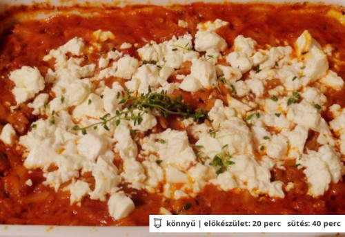 Görög darált húsos tészta fetával