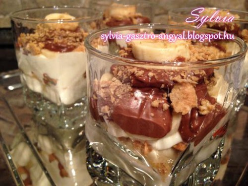 Banános, nutellás, mascarponés pohárkrém