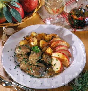 Pirított csirkemáj almával
