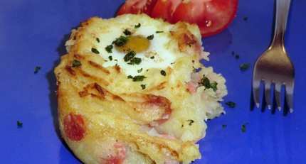 Tört burgonya recept sütőben sütve, tojással