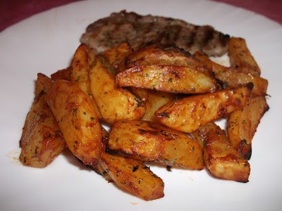 Sütőben sült krumpli (paradicsomos) recept