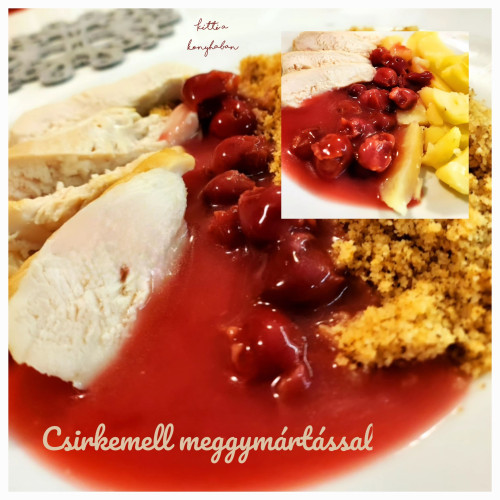 Csirkemell meggymártással